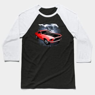 Red 69 Mustang Mach 1 Baseball T-Shirt